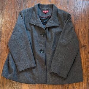 Merona Women's Wool Blend Charcoal Pea Coat